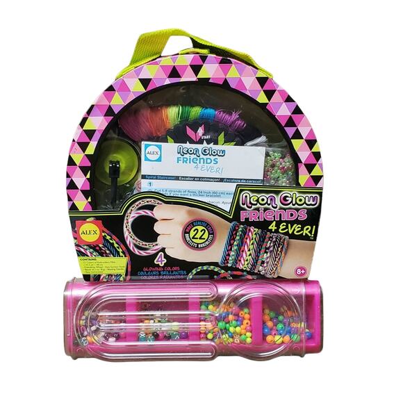 Alex Toys Craft Neon Glow Friends 4ever Bracelet Making Kit & Variety Bead Kit - Picture 1 of 7